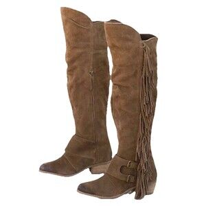 Naughty Monkey Frilly‎ Fanta Fringe Boho Western Boot Sz 6